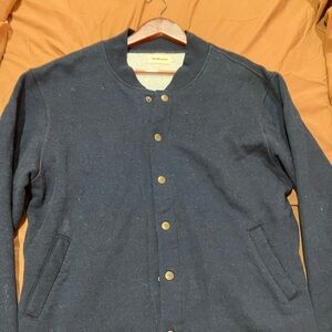 Fleece Bomber Jacket in Navy